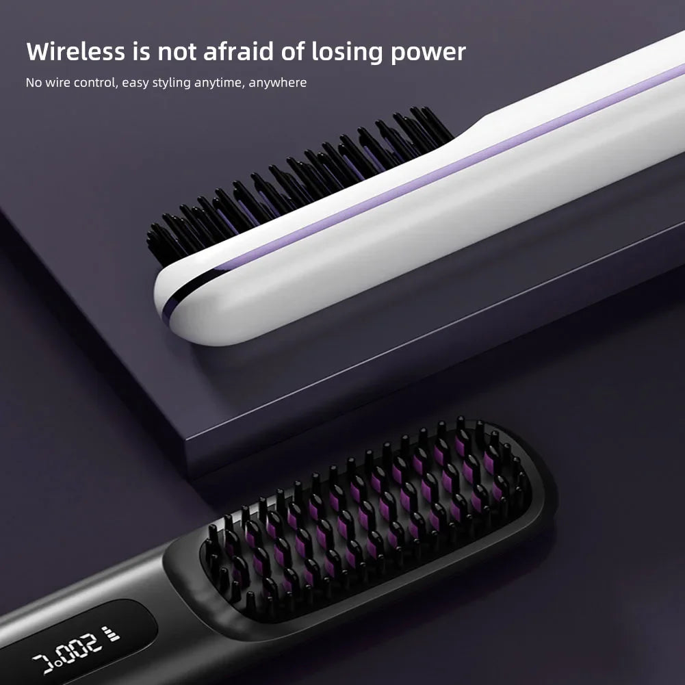Portable Electric Straightening Hair Brush