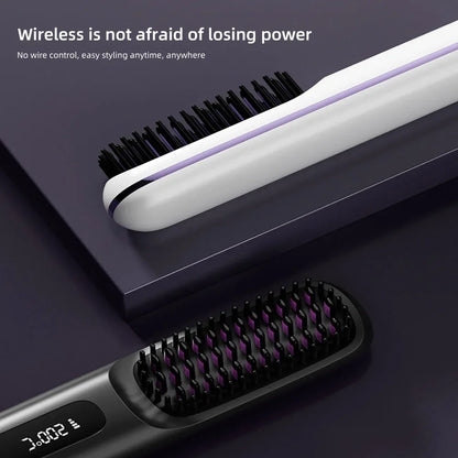 Portable Electric Straightening Hair Brush