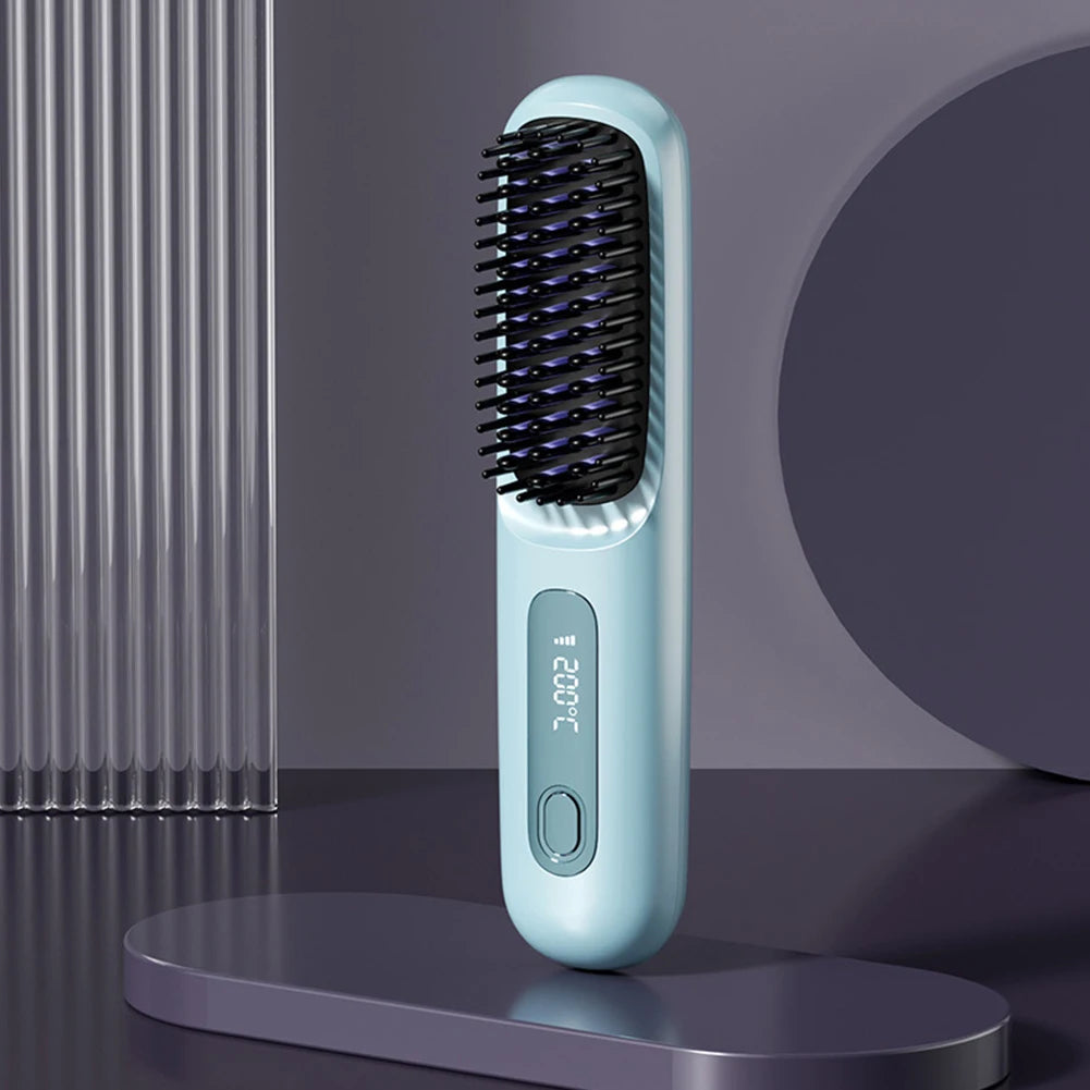 Portable Electric Straightening Hair Brush