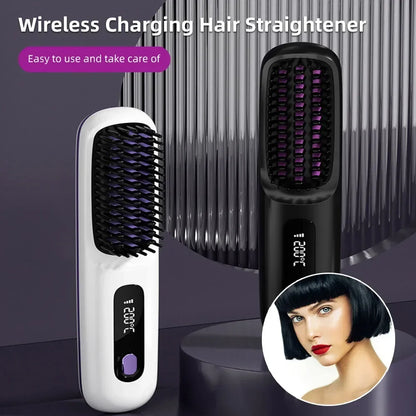 Portable Electric Straightening Hair Brush