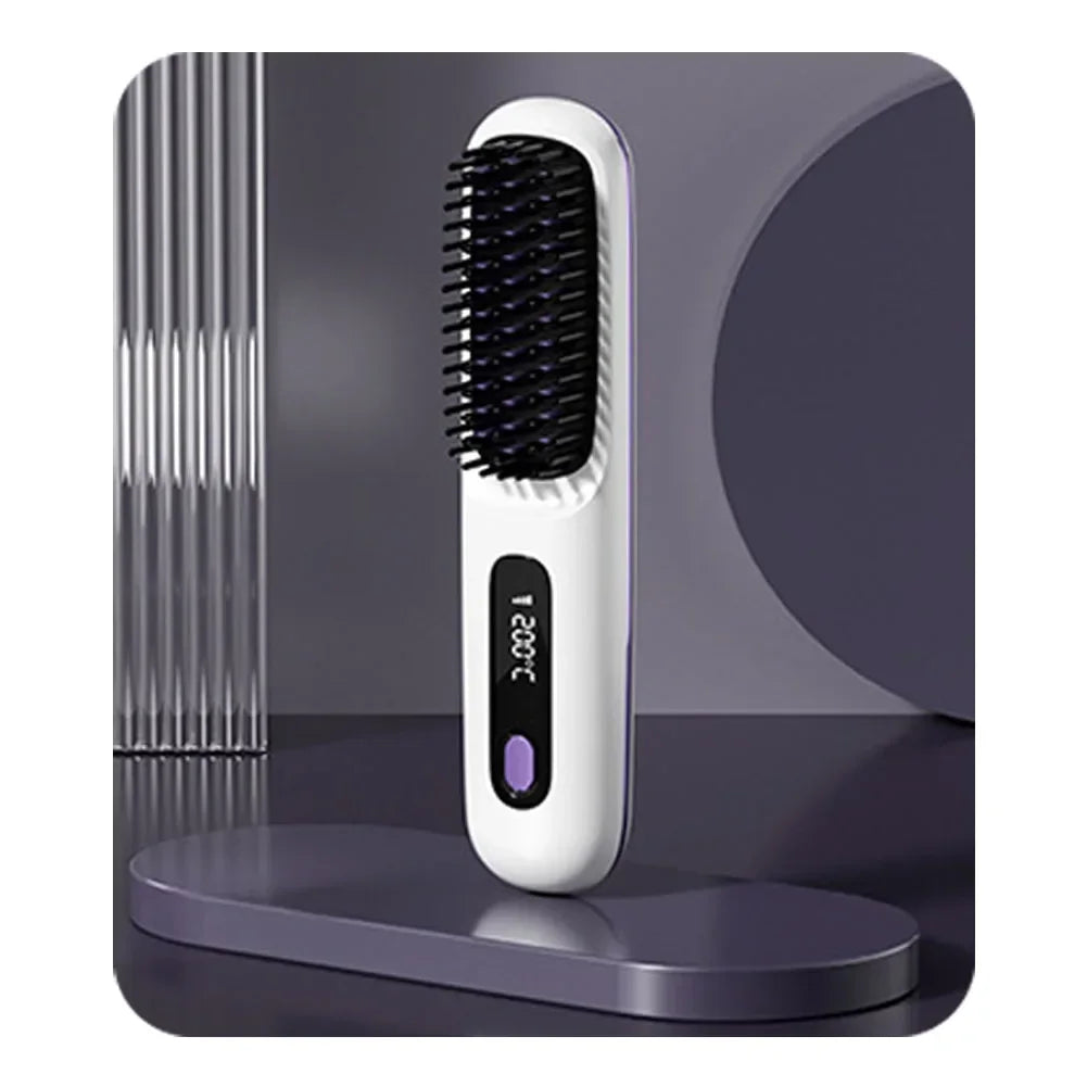 Portable Electric Straightening Hair Brush