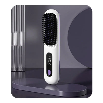 Portable Electric Straightening Hair Brush