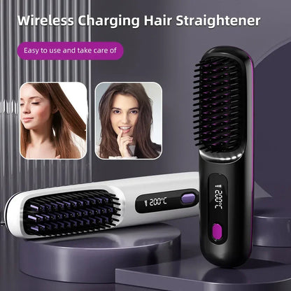 Portable Electric Straightening Hair Brush